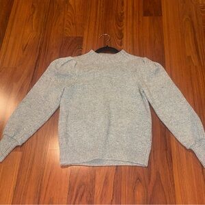 Faherty Boone Balloon Sweater 
Size XS 
Wool Blend 
Pale Heather greenish blue